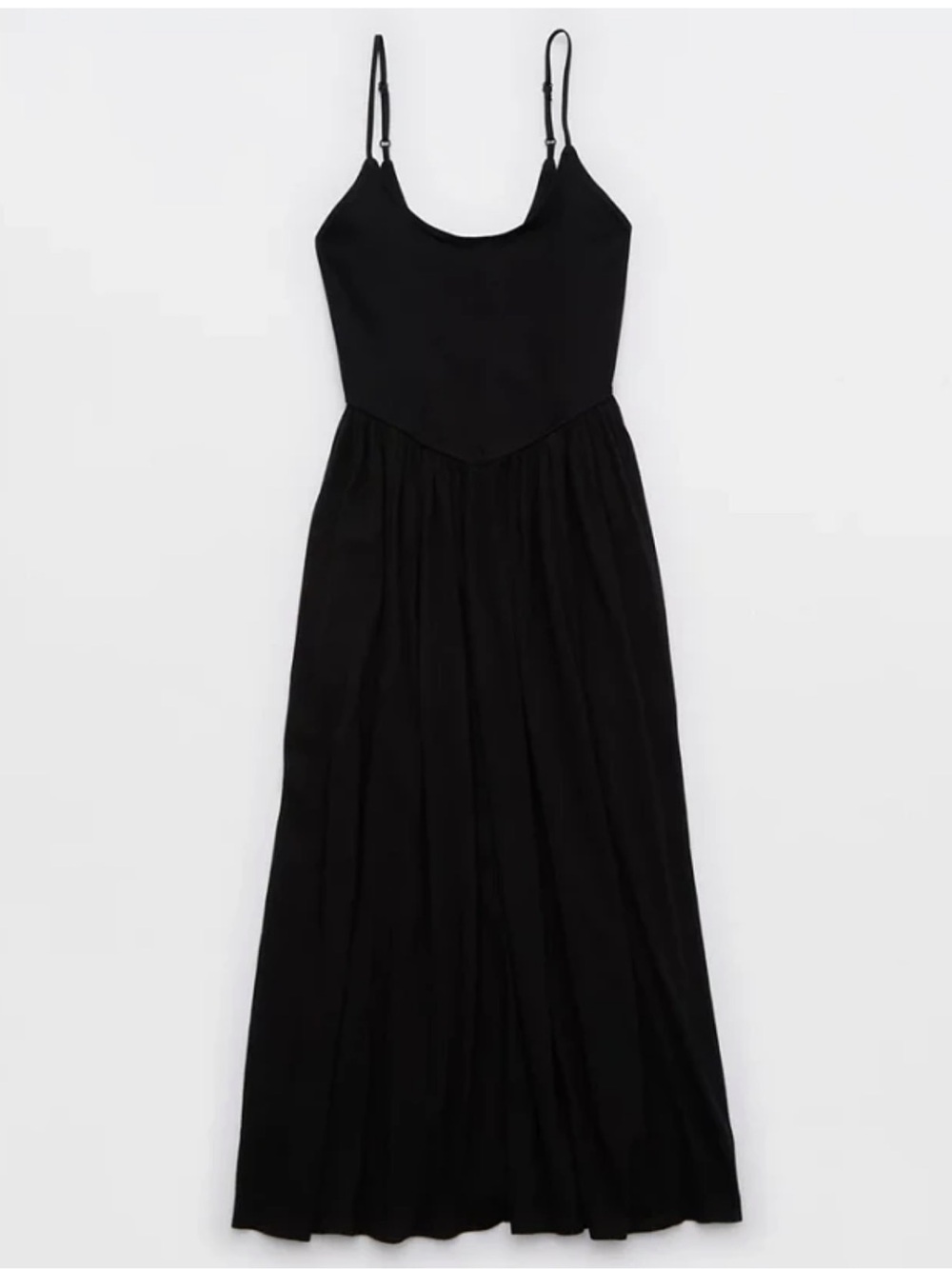 aerie Black Spaghetti Strap Maxi Dress